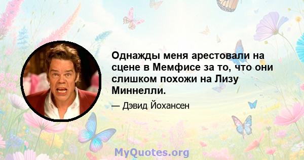 Однажды меня арестовали на сцене в Мемфисе за то, что они слишком похожи на Лизу Миннелли.