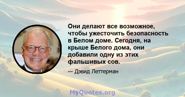 Они делают все возможное, чтобы ужесточить безопасность в Белом доме. Сегодня, на крыше Белого дома, они добавили одну из этих фальшивых сов.