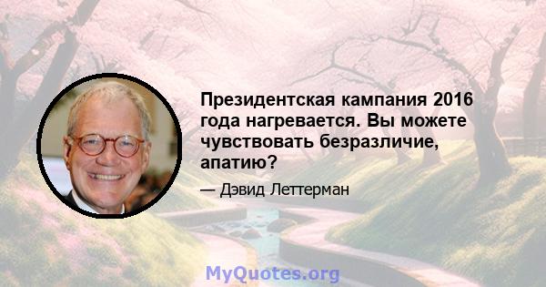 Президентская кампания 2016 года нагревается. Вы можете чувствовать безразличие, апатию?