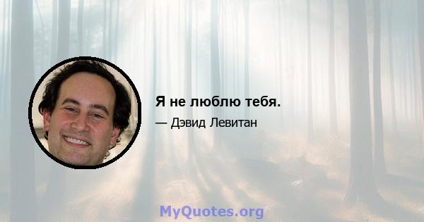 Я не люблю тебя.