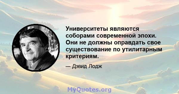 Университеты являются соборами современной эпохи. Они не должны оправдать свое существование по утилитарным критериям.