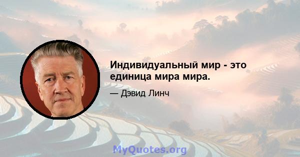 Индивидуальный мир - это единица мира мира.