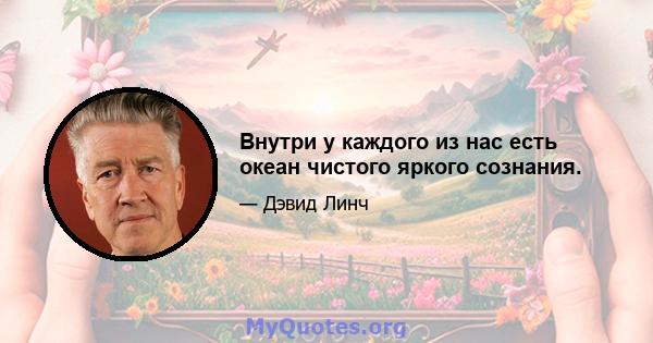 Внутри у каждого из нас есть океан чистого яркого сознания.