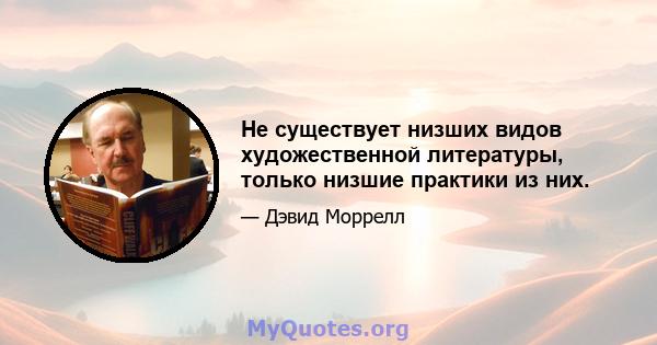 Не существует низших видов художественной литературы, только низшие практики из них.