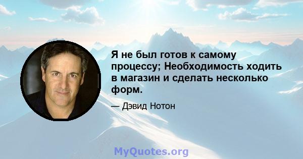 Я не был готов к самому процессу; Необходимость ходить в магазин и сделать несколько форм.