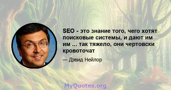 SEO - это знание того, чего хотят поисковые системы, и дают им им ... так тяжело, они чертовски кровоточат