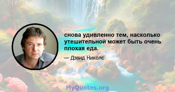 снова удивленно тем, насколько утешительной может быть очень плохая еда.