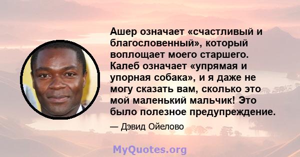 Ашер означает «счастливый и благословенный», который воплощает моего старшего. Калеб означает «упрямая и упорная собака», и я даже не могу сказать вам, сколько это мой маленький мальчик! Это было полезное предупреждение.