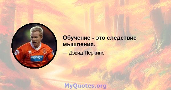 Обучение - это следствие мышления.