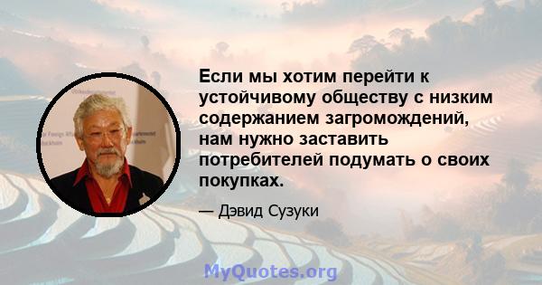 Если мы хотим перейти к устойчивому обществу с низким содержанием загромождений, нам нужно заставить потребителей подумать о своих покупках.