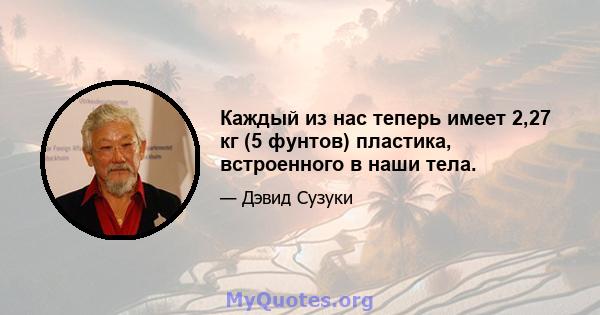 Каждый из нас теперь имеет 2,27 кг (5 фунтов) пластика, встроенного в наши тела.