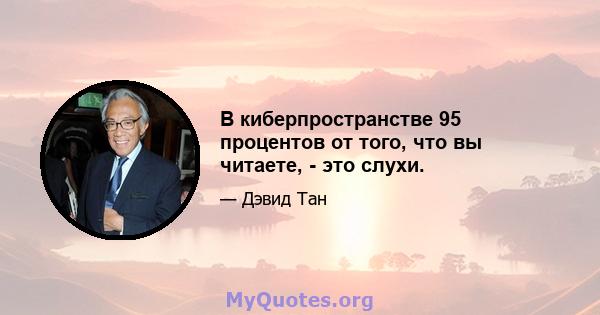 В киберпространстве 95 процентов от того, что вы читаете, - это слухи.