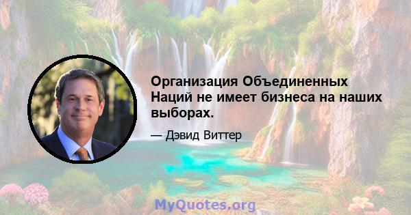 Организация Объединенных Наций не имеет бизнеса на наших выборах.