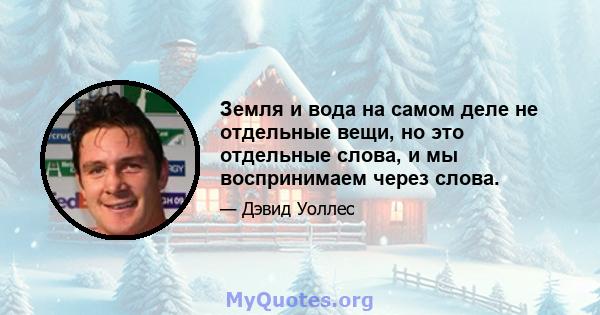 Земля и вода на самом деле не отдельные вещи, но это отдельные слова, и мы воспринимаем через слова.