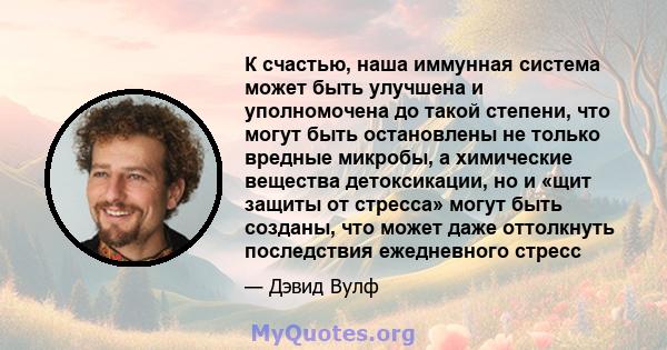 К счастью, наша иммунная система может быть улучшена и уполномочена до такой степени, что могут быть остановлены не только вредные микробы, а химические вещества детоксикации, но и «щит защиты от стресса» могут быть