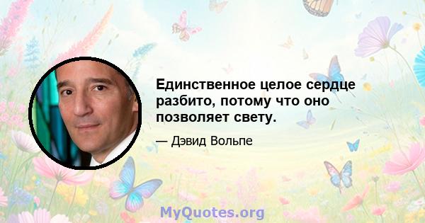 Единственное целое сердце разбито, потому что оно позволяет свету.