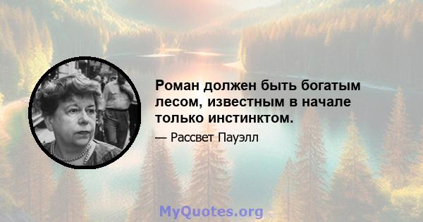 Роман должен быть богатым лесом, известным в начале только инстинктом.