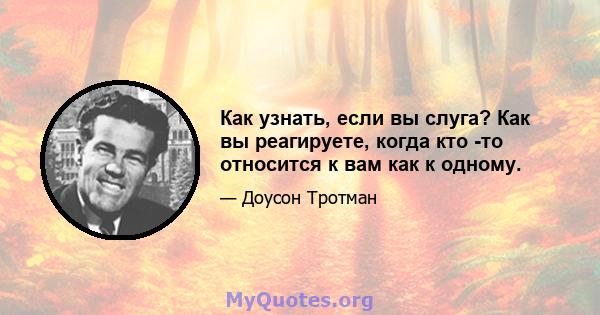 Как узнать, если вы слуга? Как вы реагируете, когда кто -то относится к вам как к одному.