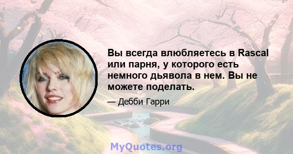 Вы всегда влюбляетесь в Rascal или парня, у которого есть немного дьявола в нем. Вы не можете поделать.