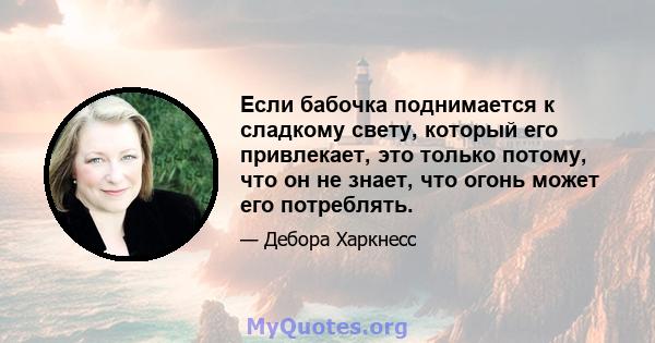 Если бабочка поднимается к сладкому свету, который его привлекает, это только потому, что он не знает, что огонь может его потреблять.