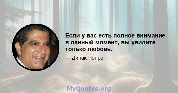 Если у вас есть полное внимание в данный момент, вы увидите только любовь.