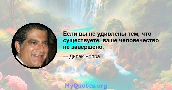 Если вы не удивлены тем, что существуете, ваше человечество не завершено.