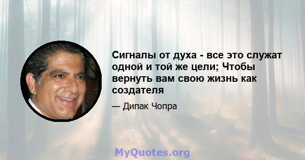 Сигналы от духа - все это служат одной и той же цели; Чтобы вернуть вам свою жизнь как создателя