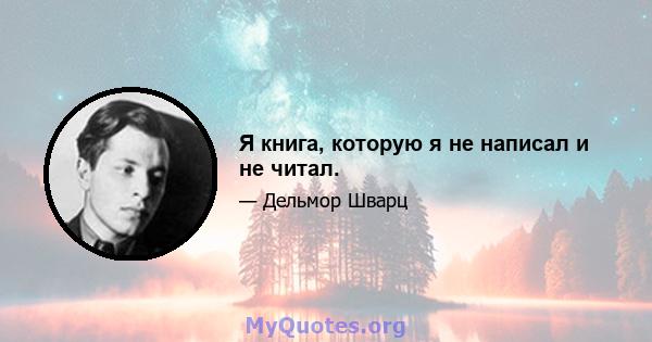 Я книга, которую я не написал и не читал.