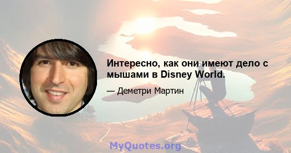 Интересно, как они имеют дело с мышами в Disney World.