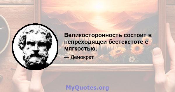 Великосторонность состоит в непреходящей бестекстоте с мягкостью.