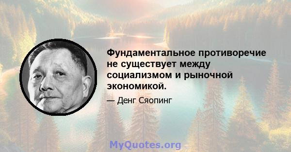 Фундаментальное противоречие не существует между социализмом и рыночной экономикой.