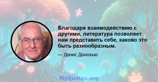 Благодаря взаимодействию с другими, литература позволяет нам представить себе, каково это быть разнообразным.