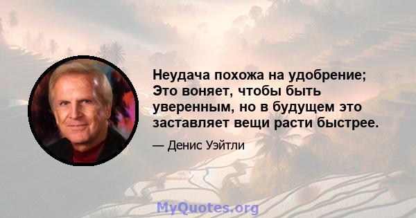 Неудача похожа на удобрение; Это воняет, чтобы быть уверенным, но в будущем это заставляет вещи расти быстрее.