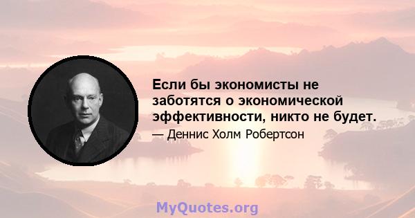 Если бы экономисты не заботятся о экономической эффективности, никто не будет.