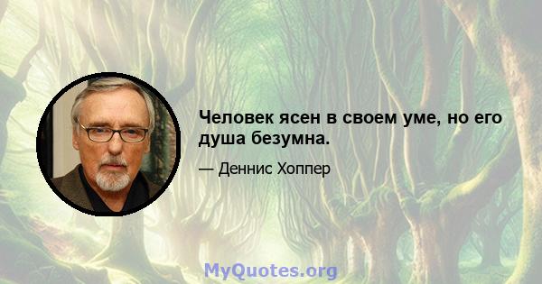 Человек ясен в своем уме, но его душа безумна.