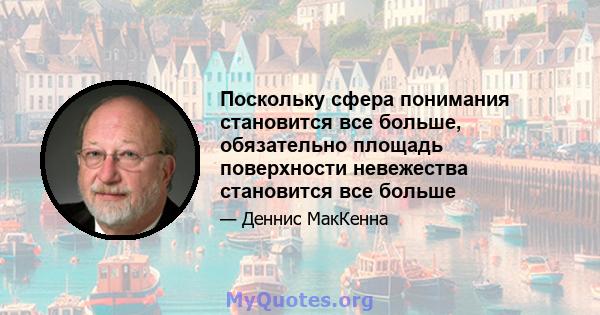 Поскольку сфера понимания становится все больше, обязательно площадь поверхности невежества становится все больше