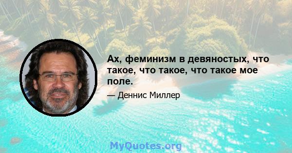 Ах, феминизм в девяностых, что такое, что такое, что такое мое поле.