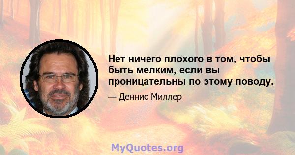 Нет ничего плохого в том, чтобы быть мелким, если вы проницательны по этому поводу.