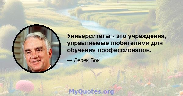 Университеты - это учреждения, управляемые любителями для обучения профессионалов.