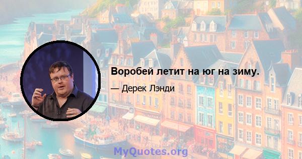 Воробей летит на юг на зиму.