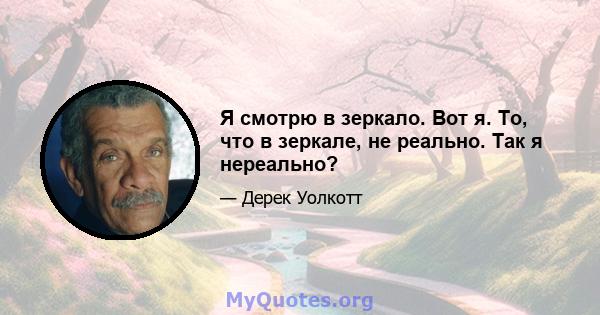 Я смотрю в зеркало. Вот я. То, что в зеркале, не реально. Так я нереально?