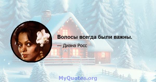 Волосы всегда были важны.