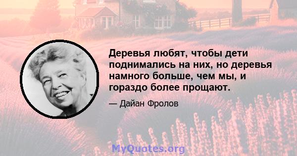 Деревья любят, чтобы дети поднимались на них, но деревья намного больше, чем мы, и гораздо более прощают.