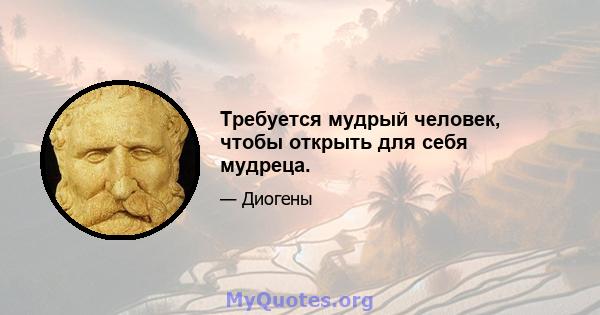 Требуется мудрый человек, чтобы открыть для себя мудреца.