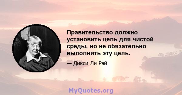 Правительство должно установить цель для чистой среды, но не обязательно выполнить эту цель.