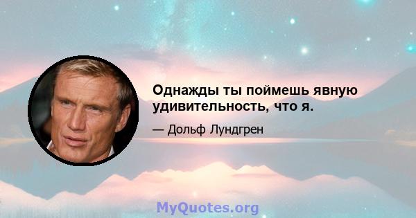 Однажды ты поймешь явную удивительность, что я.