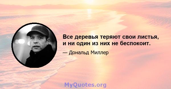 Все деревья теряют свои листья, и ни один из них не беспокоит.