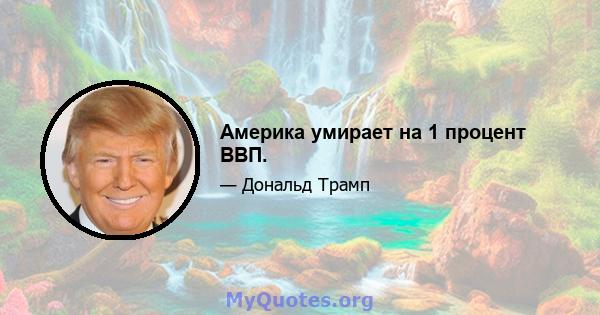 Америка умирает на 1 процент ВВП.