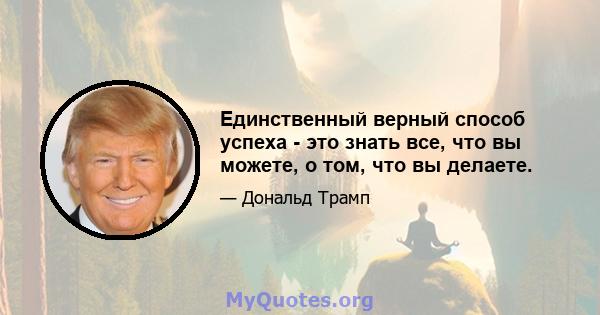 Единственный верный способ успеха - это знать все, что вы можете, о том, что вы делаете.