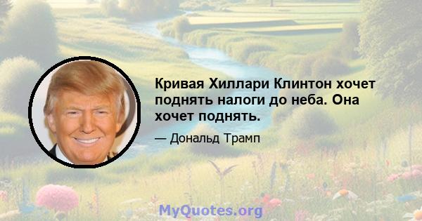 Кривая Хиллари Клинтон хочет поднять налоги до неба. Она хочет поднять.